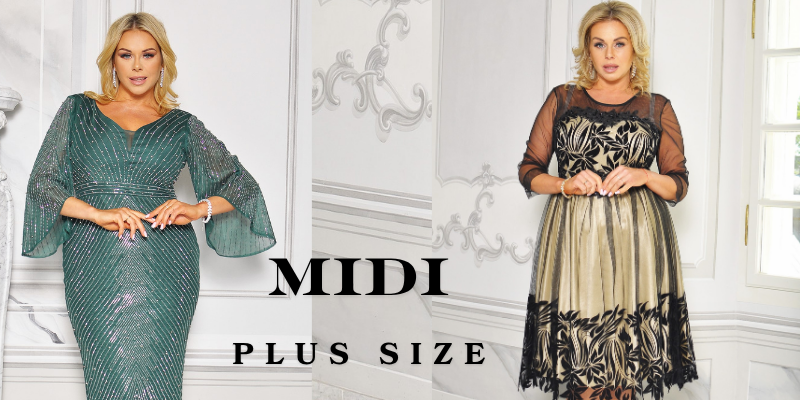 Sukienki plus size XXL - MIDi 