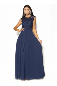 Elegancka sukienka z perełkami w kolorze granatowym Model:IP-3378