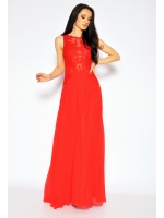 Efektowna sukienka maxi w kolorze czerwonym Model: PW-3935