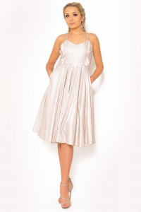 Połyskująca sukienka mini z kieszeniami Model: IP: 4255