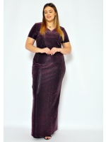 Elegancka prosta sukienka w kolorze bordowym. Model: CU-5011