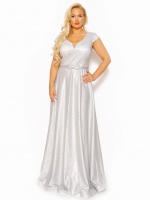 Elegancka połyskujaca sukienka maxi w kolorze srebrnym. Model:TR-4946