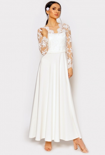 Elegancka suknia ślubna z koronką w przystępnej cenie. ZF-5162