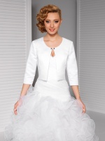 Białe taliowane bolerko ślubne KOLOR BIAŁY Model:B89 White