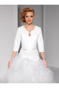 Białe taliowane bolerko ślubne KOLOR BIAŁY Model:B89 White