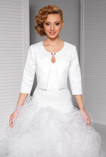 Taliowane bolerko ślubne KOLOR ECRU/ŚMIETANKA Model:B89 Ivory