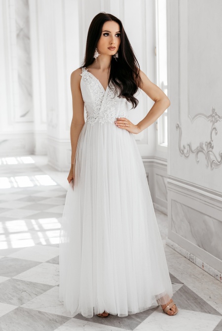 Sukienka z dekoltem w serek na cienkich ramiączkach MODEL:PW-6428