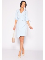 Elegancka błękitna sukienka z rękawkiem na każdą okazję. Model: ST-6451