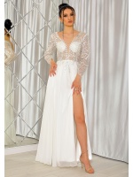 Sukienka ślubna maxi w kolorze białym. MODEL:PW-7267