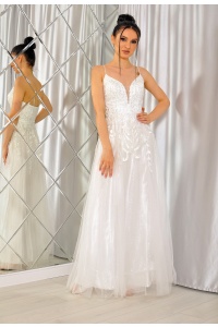 Sukienka ślubna maxi lekko brokatowa. MODEL:PW-7269