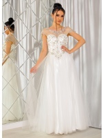 Sukienka maxi w kolorze białym na lekkim rękawku.MODEL:PW-7273