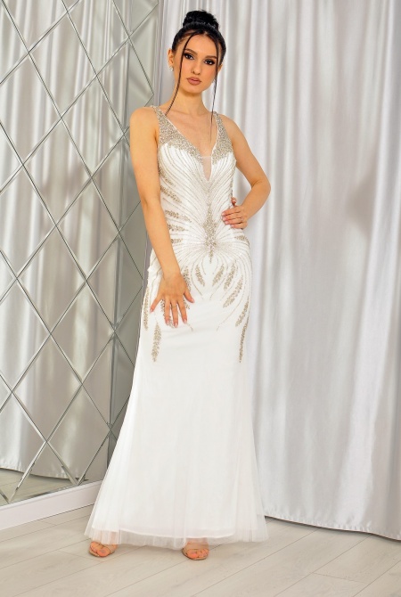 Sukienka rybka bardzo bogato zdobiona.Model:PW-7274