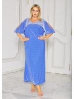 Efektowna sukienka z dekoltem w literkę V w kolorze szafirowym. MODEL: GV-7340