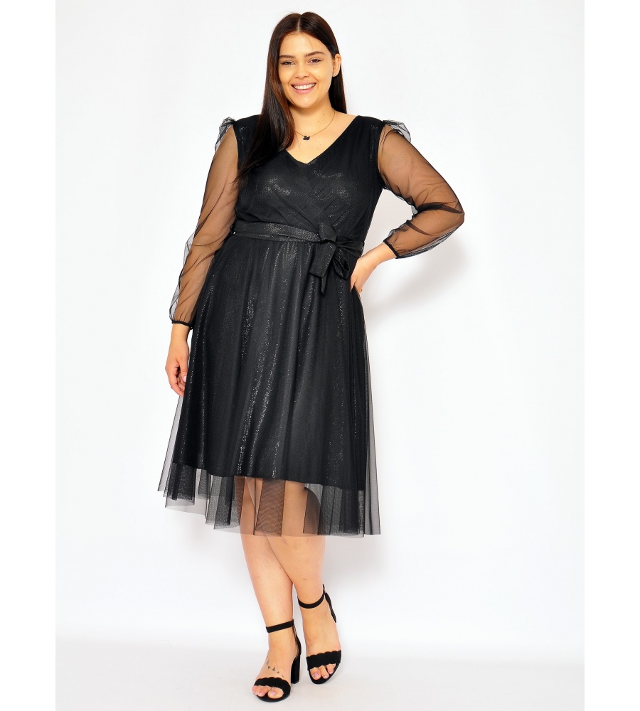Sukienka midi tiulowa w kolorze czarnym MODEL:DV-7468