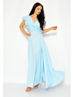 Sukienka maxi motylek w kolorze baby blue. MODEL: KM-7518