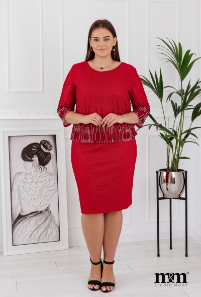 Elegancka sukienka w kolorze czerwonym. Model: CU-7645