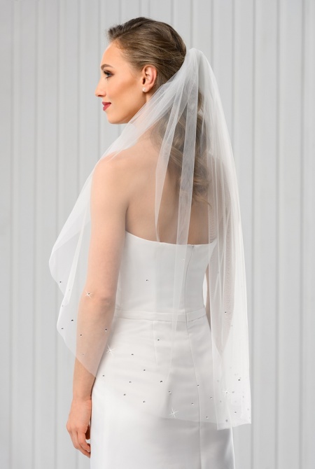 Welon z diamecikami w kolorze W163 WHITE