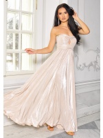 Sukienka w kolorze pudrowego różu bez ramiączek lekko rozkooszowana.MODEL:LC-8482