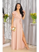 SUKIENKA MAXI MOTYLEK W KOLORZE BEŻOWYM. Model: KM-8628