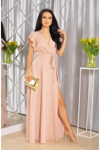 SUKIENKA MAXI MOTYLEK W KOLORZE BEŻOWYM. Model: KM-8628