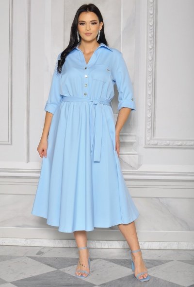 Elegancka sukienka midi w kolorze BABY BLUE. Model: KB-8723