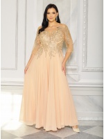 Elegancka sukienka maxi w kolorze złotym. Model: PW-9746
