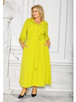 SUKIENKA MIDI W KOLORZE LIMONKOWYM. Model KB-8895