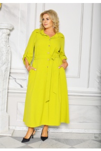 SUKIENKA MIDI W KOLORZE LIMONKOWYM. Model KB-8895