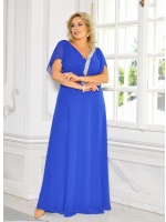 SUKIENKA MAXI W KOLORZE SZAFIROWYM Z OZDOBNYMI SREBRNYMI CYRKONIAMI. CU-8900