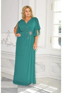 SUKIENKA W KOLORZE ZIELONYM ZDOBIONA W TALI. CU-8915