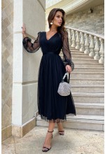 Sukienka midi w kolorze czarnym. Model: BC-9077