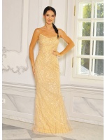 SUKIENKA MAXI CEKINOWA DOPASOWANA Z DODATKIEM KORALIKÓW W KOLORZE ZŁOTYM. MODEL: VH-9196