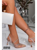 BUTY W KOLORZE RÓŻOWEGO ZŁOTA Z SIATECZKĄ I CEKINAMI.MODEL:238-81X CHAMPA