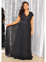 Sukienka maxi z haftowaniem i diamencikami na dekolcie.MODEL: PW-9317