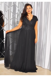 Sukienka maxi z haftowaniem i diamencikami na dekolcie.MODEL: PW-9317