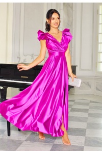 Sukienka SATYNOWA W WERSJI MAXI W KOLORZE CUKIERKOWEGO RÓZU.MODEL:FR-9339