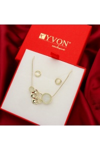 Komplet BUBBLES z kwarcem S98140