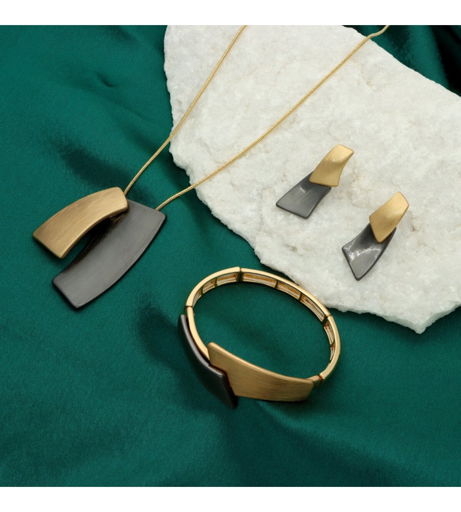 Bransoletka z metalu szczotkowanego B98489