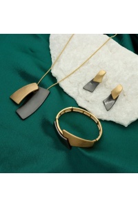 Naszyjnik z metalu szczotkowanego N98489