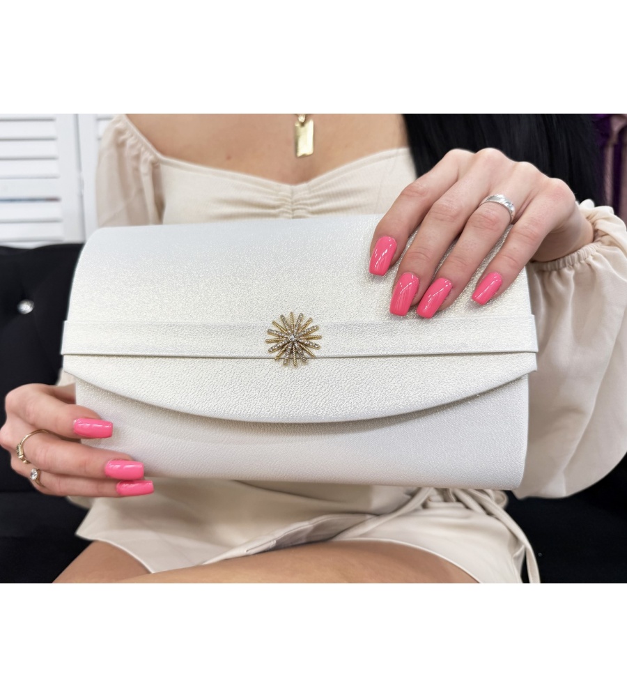 TOREBKA WIZYTOWA W KOLORZE PERŁOWYM. MODEL: T-1090