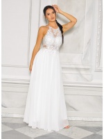 SUKIENKA ŚLUBNA MAXI MERCEDES POD SZYJE ZDOBIONA.MODEL:PW-9431