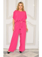 KOMPLET DAMSKI Z BLUZKĄ ORAZ SPODNIAMI W KOLORZE MALINOWYM.MODEL:KB-9432