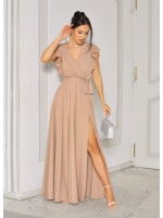 SUKIENKA MAXI MOTYLEK W KOLORZECIEMNEGO BEŻU.MODEL: KM-9611