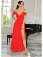 SUKIENKA MAXI W KOLORZE CZERWONYM HISZPANKA NA CIENKIM RAMIĄCZKU.MODEL:DE-9622