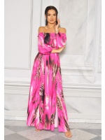 SUKIENKA MAXI HISZPANKA W KOLORZE FUKSJI W ZWIERZĘCY WZÓR.MODEL:TR-9643