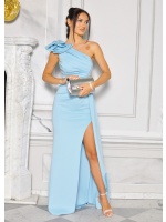Sukienka maxi na jedno ramie w kolorze baby blue. MODEL:IP-9649