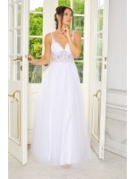 Suknia ślubna na cieńkim ramiączku z przezroczystym gorsetem.MODEL:PW-9670