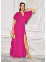 SUKIENKA MAXI W KOLORZE CIEMNEJ FUKSJI Z LEKKIM RĘKAWKIEM.MODEL:MC-9680