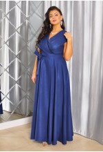 Sukienka maxi gładka z paskiem z dekoltem w kształcie litery V. . Model:BC-9728