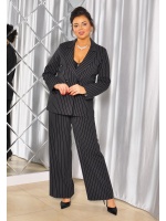 CZARNY ELEGANCKI GARNITUR W BIAŁE PASKI .MODEL: KL-9755